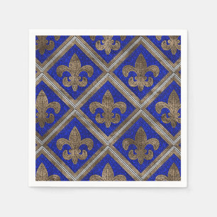 Fleur-de-lis mosaic tile pattern napkins