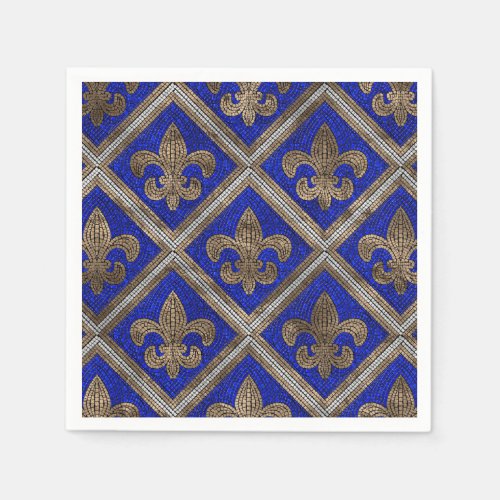 Fleur_de_lis mosaic tile pattern napkins