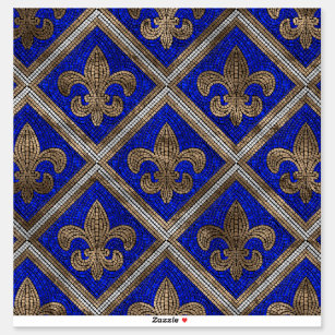 Fleur-de-lis mosaic tile pattern sticker