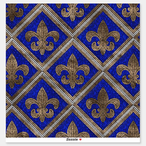 Fleur_de_lis mosaic tile pattern sticker
