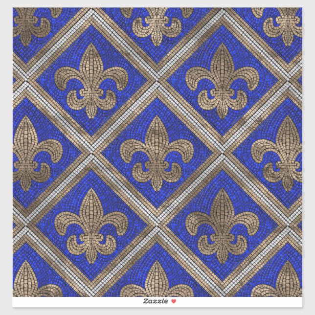 Fleur-de-lis mosaic tile pattern sticker (Sheet)
