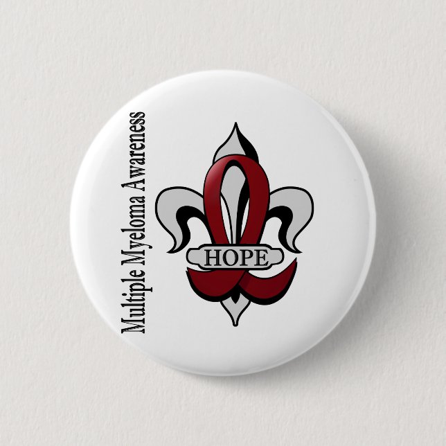 Fleur De Lis Multiple Myeloma Hope Button (Front)