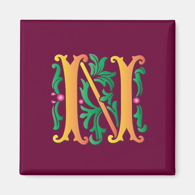 Fleur-de-lis N Monogram Magnet (Front)