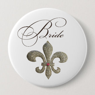 Fleur de lis NOLA Bride Bling Button