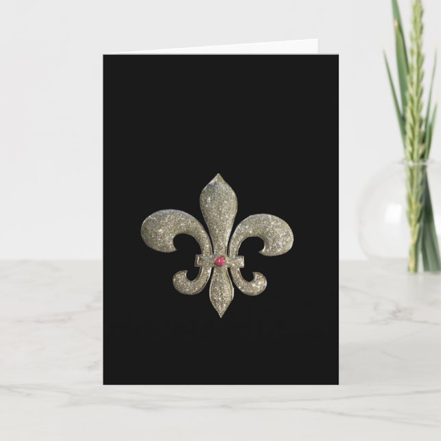 Fleur de lis NOLA Bride Bling Card (Front)