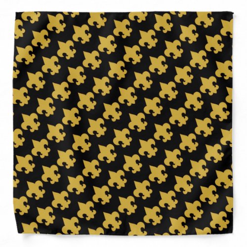 Fleur De Lis on Black Bandana