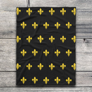 Fleur de Lis on Black Blanket