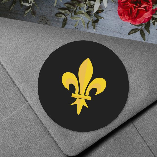 Fleur de Lis on Black Sticker (Fleur de Lis on Black Sticker)