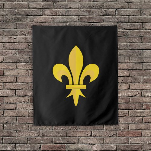 Fleur de Lis on Black Tapestry