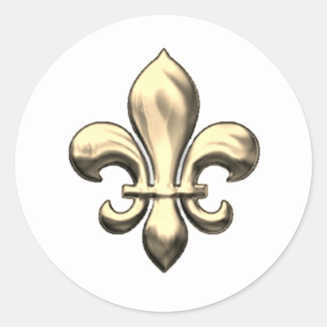 Fleur de Lis on Changeable Background Classic Round Sticker (Front)