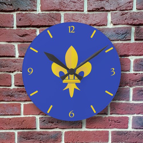 Fleur de Lis on Royal Blue Clock