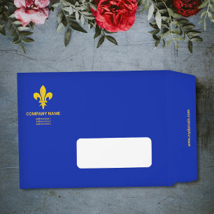 Fleur de Lis on Royal Blue Envelope Mailers