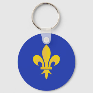 Fleur de Lis on Royal Blue Keychain