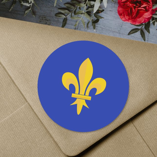 Fleur de Lis on Royal Blue Sticker (Fleur de Lis on Royal Blue Sticker)