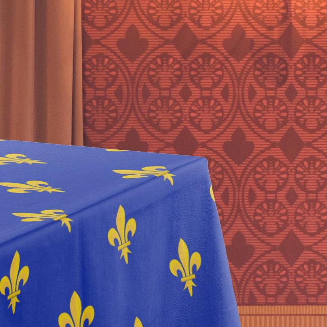 Fleur de Lis on Royal Blue Tablecloth (Fleur de Lis on Royal Blue Tablecloth)