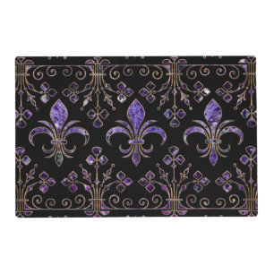 Fleur-de-lis ornament Amethyst purple Placemat