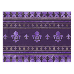 Fleur-de-lis ornament Amethyst purple Tablecloth
