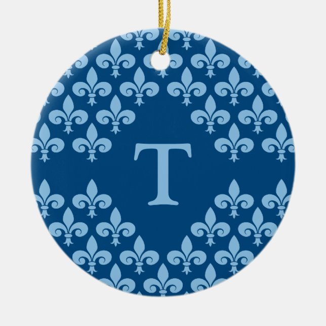 Fleur-de-Lis ornament, customize Ceramic Ornament (Front)