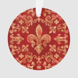 Fleur-de-lis ornament Luxury Red