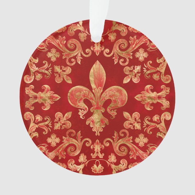 Fleur-de-lis ornament Luxury Red (Front)