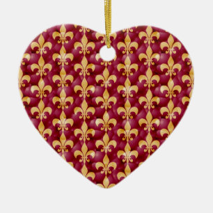 Fleur de Lis Ornment Ceramic Ornament