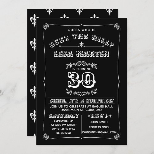 Fleur De Lis Over The Hill Party Invitation