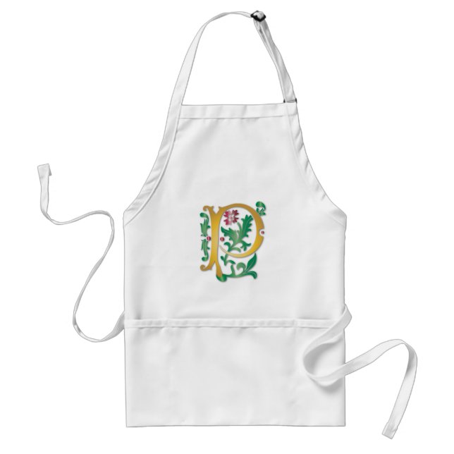 Fleur-de-lis P Monogram Adult Apron (Front)