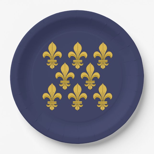 Fleur-de-lis Paper Plates (Front)