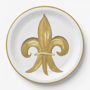 Fleur de lis paper plates