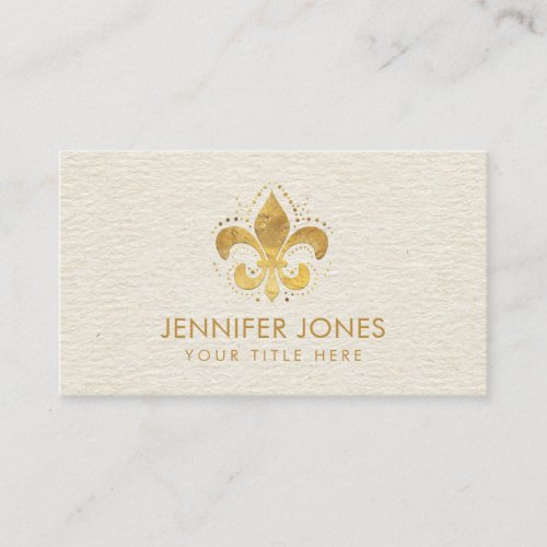 Fleur_de_lis Pastel Gold Business Card