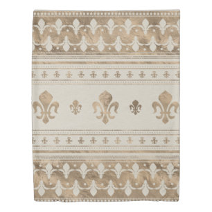Fleur-de-lis  Pastel Gold Duvet Cover