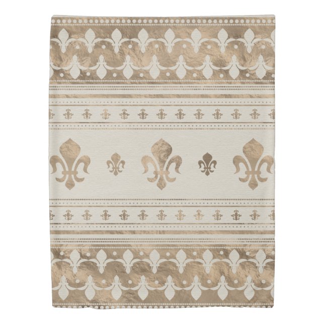 Fleur-de-lis  Pastel Gold Duvet Cover (Front)