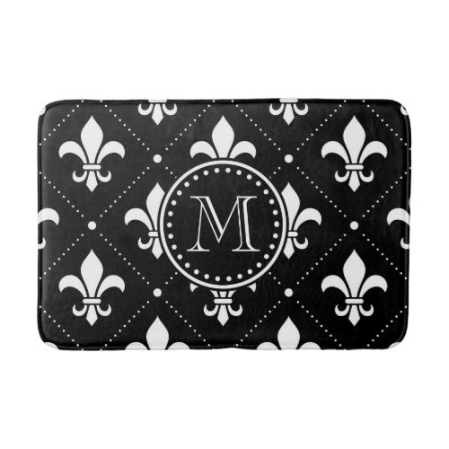 Fleur De Lis Pattern Bath Mat