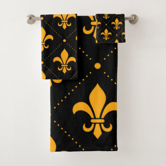 Fleur-de-Lis Pattern Bath Towel Set