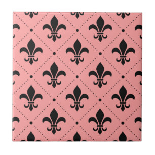 Fleur De Lis Pattern Ceramic Tile