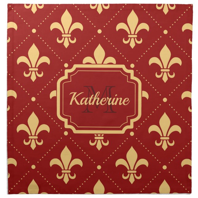Fleur-de-lis Pattern Cloth Napkin (Front)