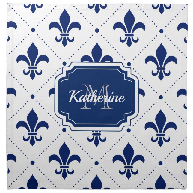 Fleur-de-lis Pattern Cloth Napkin (Front)
