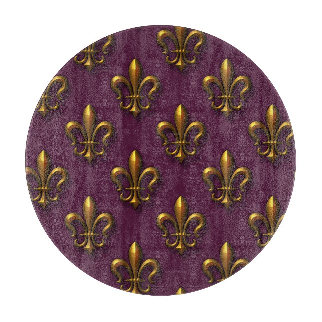 Fleur De Lis Pattern Cutting Board (Front)