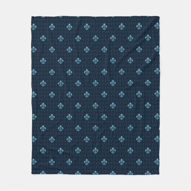 Fleur De Lis Pattern Fleece Blanket (Front)