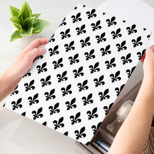 Fleur de Lis Pattern, French, Royal, Black Envelope Mailers