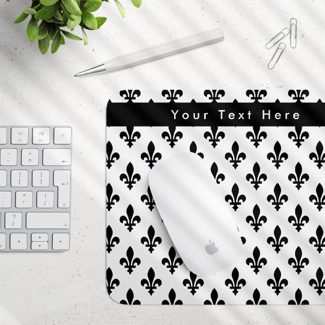 Fleur de Lis Pattern, French, Royal, Black Mouse Pad (Creator Uploaded)