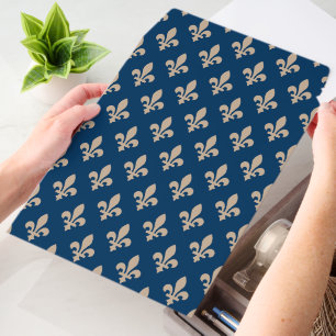 Fleur de Lis Pattern, French, Royal, Cream, Blue Envelope Mailers