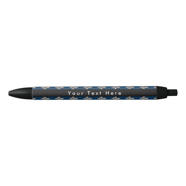 Fleur de Lis Pattern, French, Royal, Cream, Blue Pen (Front)