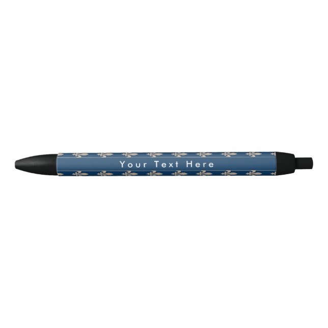 Fleur de Lis Pattern, French, Royal, Cream, Blue Pen (Front)