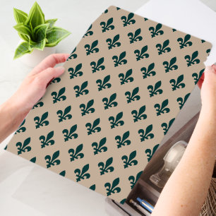 Fleur de Lis Pattern, French, Royal, Green Envelope Mailers