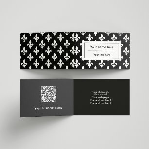 Fleur de Lis Pattern, French, Royal, White Business Card