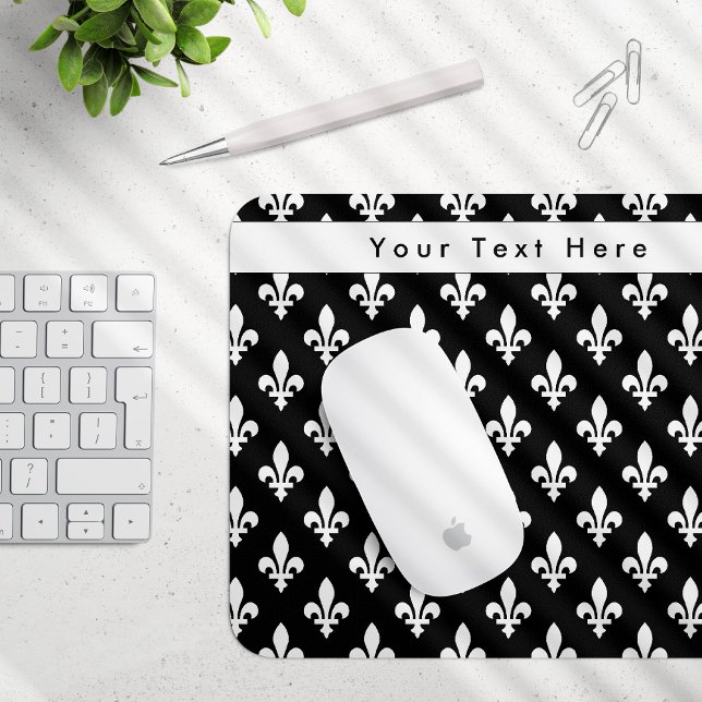 Fleur de Lis Pattern, French, Royal, White Mouse Pad (Creator Uploaded)