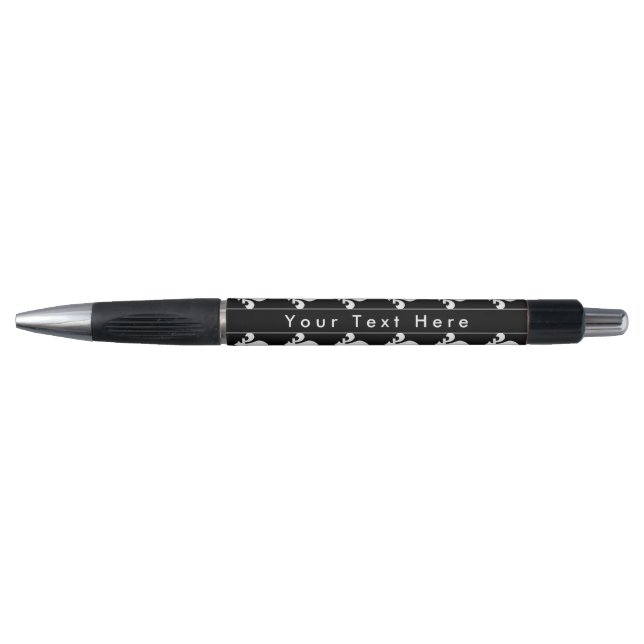Fleur de Lis Pattern, French, Royal, White Pen (Front)
