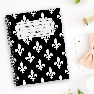 Fleur de Lis Pattern, French, Royal, White Planner