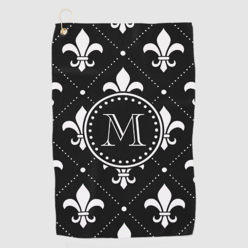 Fleur De Lis Pattern Golf Towel